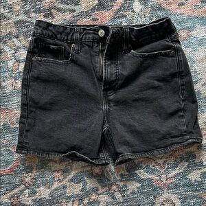 Old Navy OG Straight High Rise Black Jean Shorts